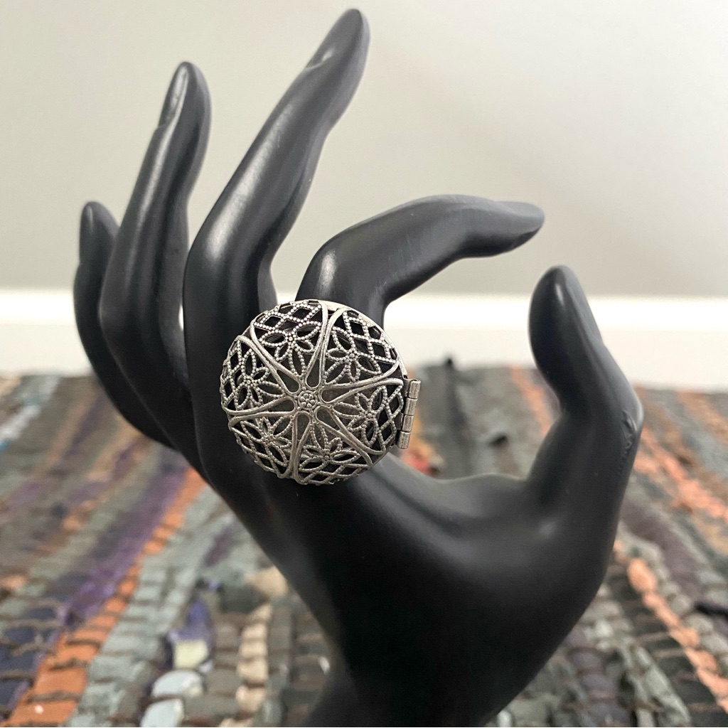 Silver Locket Statement Ring